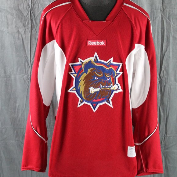 Hamilton Bulldogs Jersey - Road Jersey by Reebok - Men's Size 56 - Picture 1 of 13